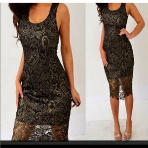 Sans Souci Lace Midi Dress Black perfect!